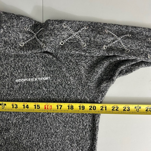 The Kooples x Sport Chain Sleeve Sweater Heather Gray Size 1 Small - Picture 11 of 13